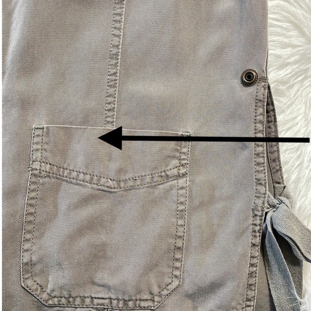Pam & Gela Jacket Utility Coat Olive Green Tencel Side Ties Casual Size Small - Picture 9 of 10
